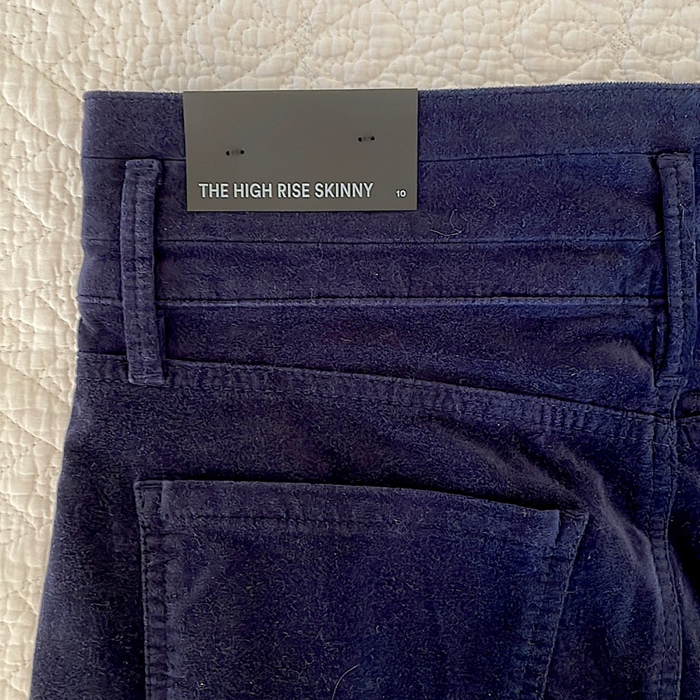NWT Ann Taylor High Rise Skinny Navy Suede Pants - Size 10